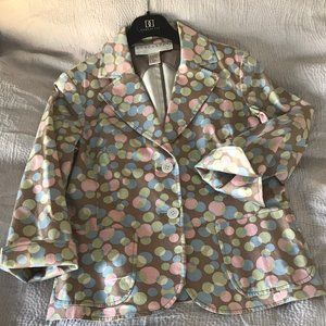Fun Pastel Polka Dot Cotton Blazer